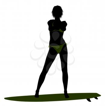 Royalty Free Clipart Image of a Surfer Girl