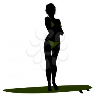 Royalty Free Clipart Image of a Surfer Girl