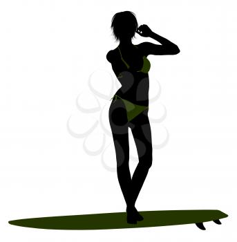 Royalty Free Clipart Image of a Surfer Girl