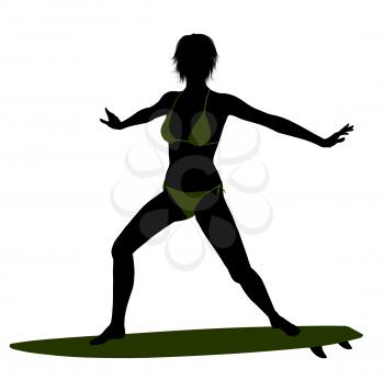 Royalty Free Clipart Image of a Surfer Girl