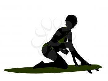 Royalty Free Clipart Image of a Surfer Girl