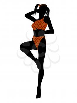 Royalty Free Clipart Image of a Woman in a Swimsuit