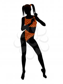 Royalty Free Clipart Image of a Woman in a Swimsuit