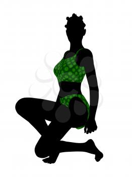 Royalty Free Clipart Image of a Woman in a Swimsuit