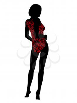 Royalty Free Clipart Image of a Woman in a Swimsuit