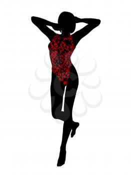 Royalty Free Clipart Image of a Woman in a Swimsuit