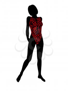 Royalty Free Clipart Image of a Woman in a Swimsuit