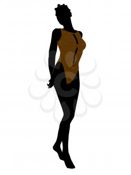 Royalty Free Clipart Image of a Woman in a Swimsuit