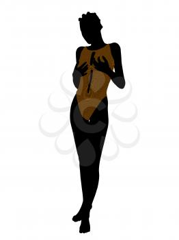 Royalty Free Clipart Image of a Woman in a Swimsuit