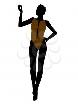 Royalty Free Clipart Image of a Woman in a Swimsuit