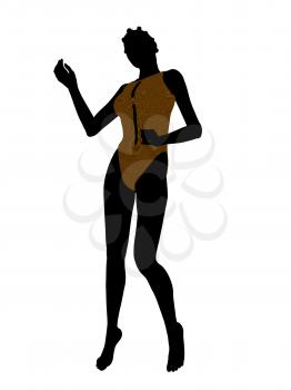 Royalty Free Clipart Image of a Woman in a Swimsuit