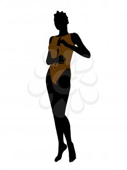 Royalty Free Clipart Image of a Woman in a Swimsuit