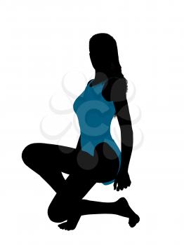 Royalty Free Clipart Image of a Woman in a Swimsuit