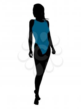 Royalty Free Clipart Image of a Woman in a Swimsuit