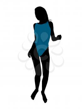 Royalty Free Clipart Image of a Woman in a Swimsuit