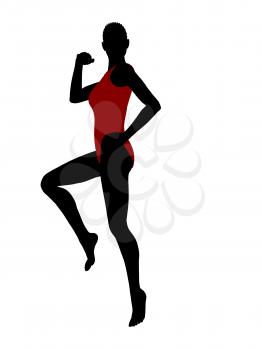 Royalty Free Clipart Image of a Woman in a Swimsuit