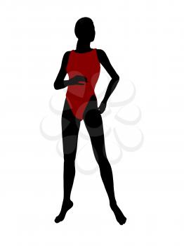 Royalty Free Clipart Image of a Woman in a Swimsuit