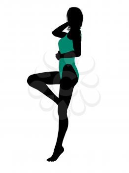 Royalty Free Clipart Image of a Woman in a Swimsuit