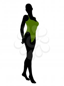 Royalty Free Clipart Image of a Woman in a Swimsuit