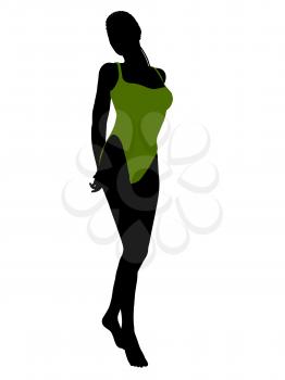 Royalty Free Clipart Image of a Woman in a Swimsuit