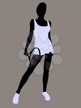 Royalty Free Clipart Image of a Tennis Player