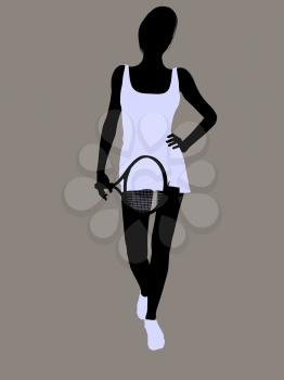 Royalty Free Clipart Image of a Tennis Player