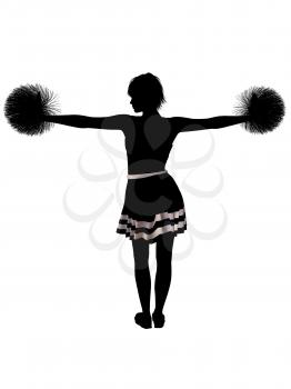 Royalty Free Clipart Image of a Cheerleader