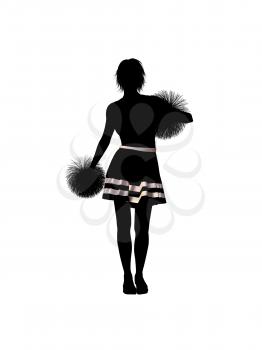 Royalty Free Clipart Image of a Cheerleader