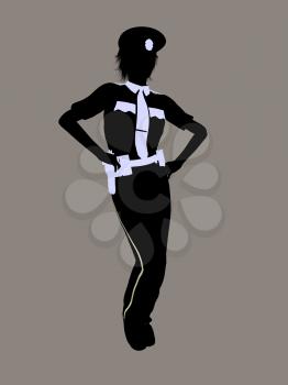 Royalty Free Clipart Image of a Female Police Officer