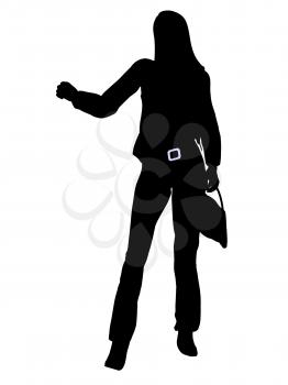 Royalty Free Clipart Image of a Woman With a Purse