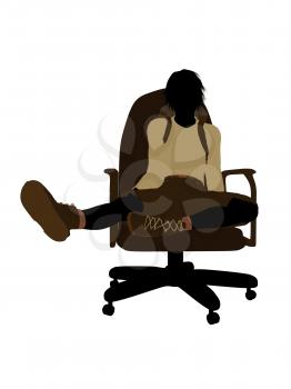 Royalty Free Clipart Image of a Boy on a Chair