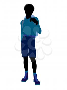 Royalty Free Clipart Image of a Boy Wearing a Backpack