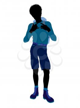 Royalty Free Clipart Image of a Boy Wearing a Backpack