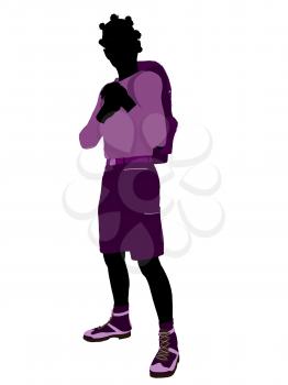 Royalty Free Clipart Image of a Girl Wearing a Backpack