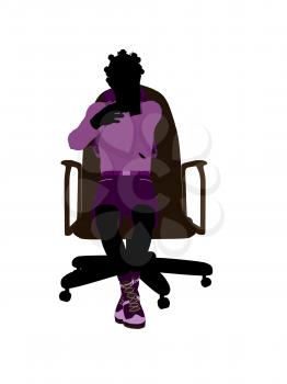 Royalty Free Clipart Image of a Girl in a Chair