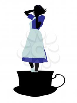 Royalty Free Clipart Image of an Alice in Wonderland Silhouette