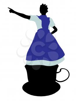 Royalty Free Clipart Image of an Alice in Wonderland Silhouette