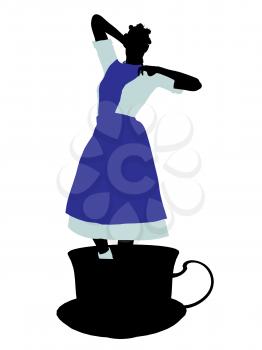 Royalty Free Clipart Image of an Alice in Wonderland Silhouette