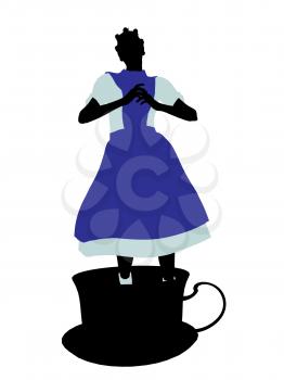 Royalty Free Clipart Image of an Alice in Wonderland Silhouette