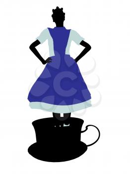 Royalty Free Clipart Image of an Alice in Wonderland Silhouette