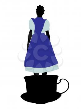 Royalty Free Clipart Image of an Alice in Wonderland Silhouette