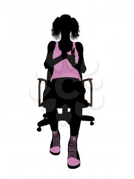 Royalty Free Clipart Image of a Woman in a Chair