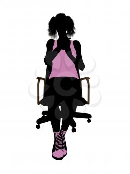 Royalty Free Clipart Image of a Woman in a Chair