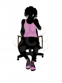 Royalty Free Clipart Image of a Woman in a Chair