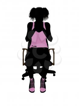 Royalty Free Clipart Image of a Woman in a Chair