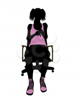 Royalty Free Clipart Image of a Woman in a Chair