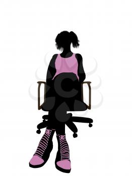 Royalty Free Clipart Image of a Woman in a Chair