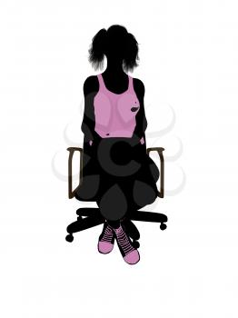 Royalty Free Clipart Image of a Woman in a Chair