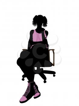 Royalty Free Clipart Image of a Woman in a Chair