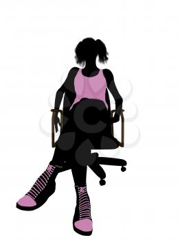 Royalty Free Clipart Image of a Woman in a Chair